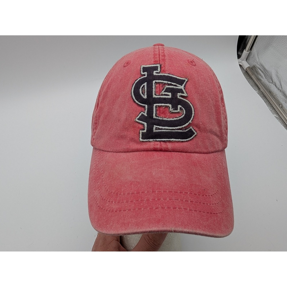 Adams St Louis Cardinals Hat Faded Red Cotton Adjustable Leather Strap LP101